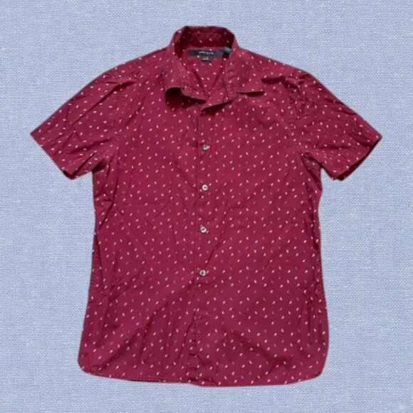 🛎️ 5/$20 Men’s Perry Ellis Slim Fit Button Up Short Sleeve Size S - Picture 1 of 7